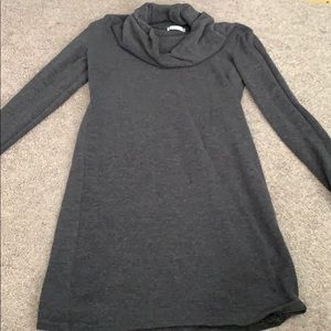 Cowl neck green sweater dress